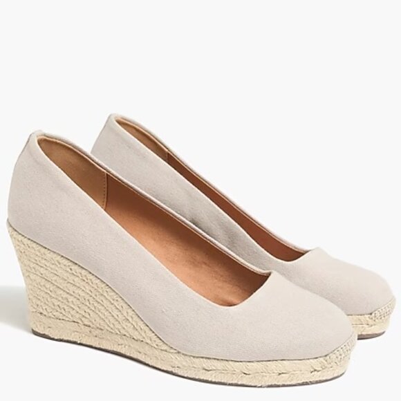 J. Crew Factory Shoes - J. Crew Factory Beige Espadrille Wedge Pumps
